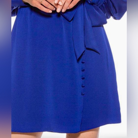 NWT ALEXIA ADMOR
Arya Button-Front Wrap Blue Dress, Size 8 - Picture 3 of 4